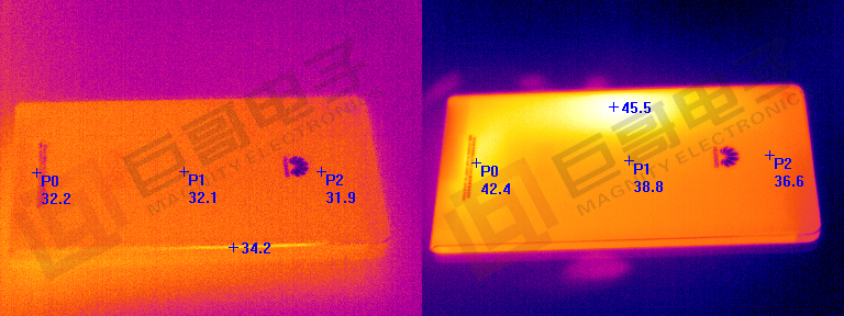巨哥电子-手机热像仪测试华为P20发热情况